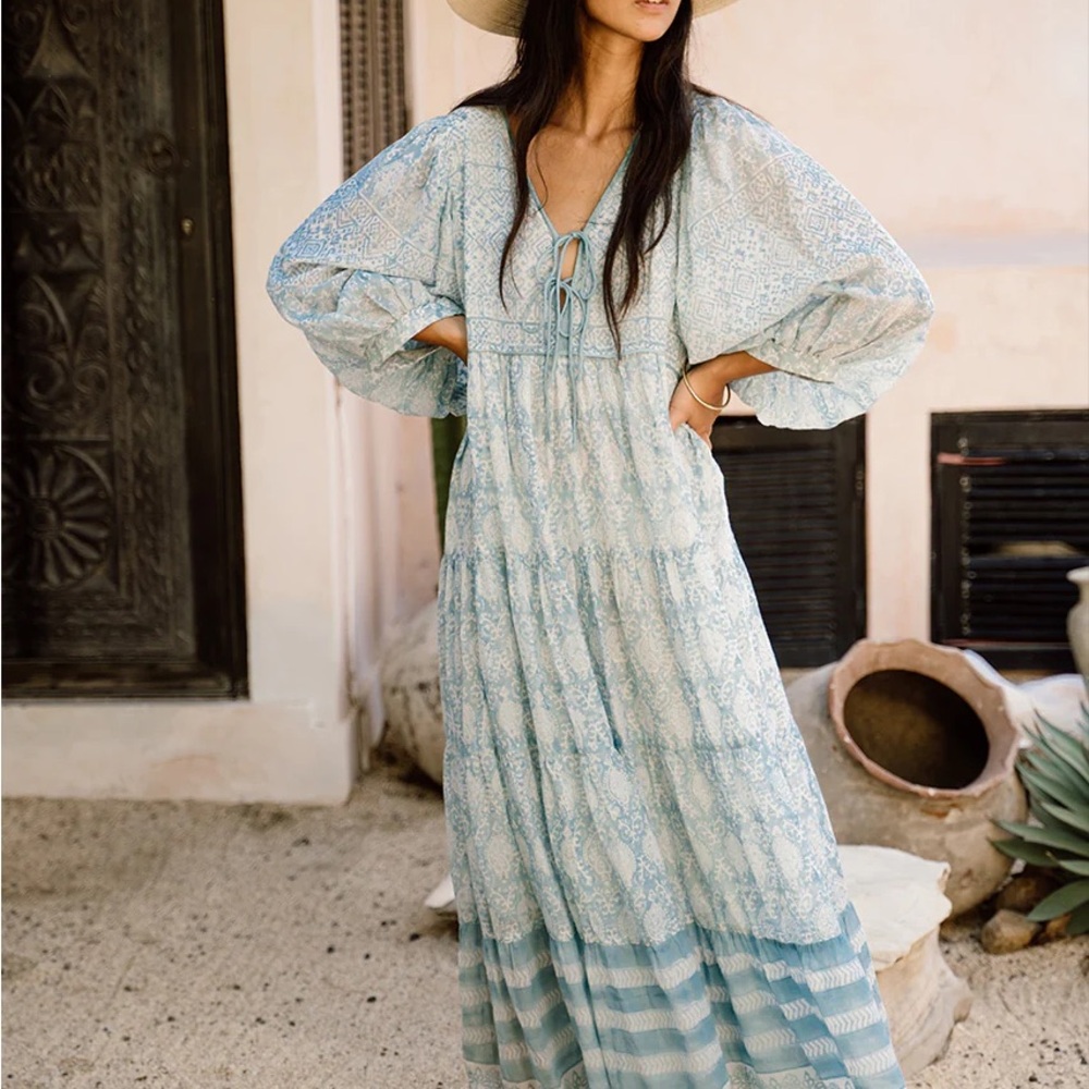 NWT Daughters of India Jasmine Maxi Dress - Sea Mist